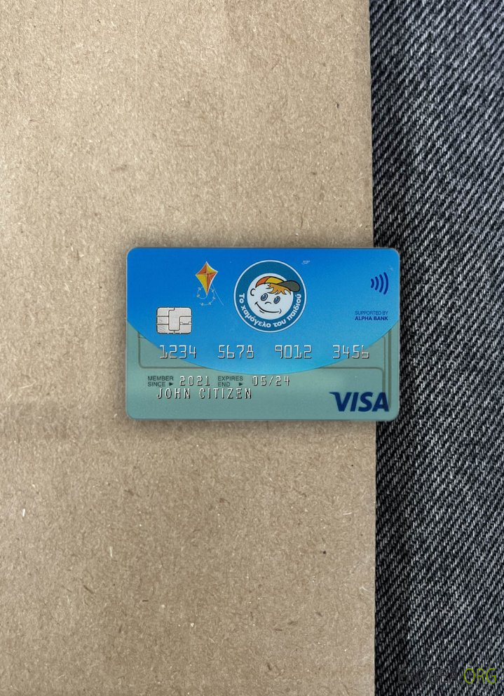 Carte visa Grèce Alpha Bank VERSION 2 photolook recto